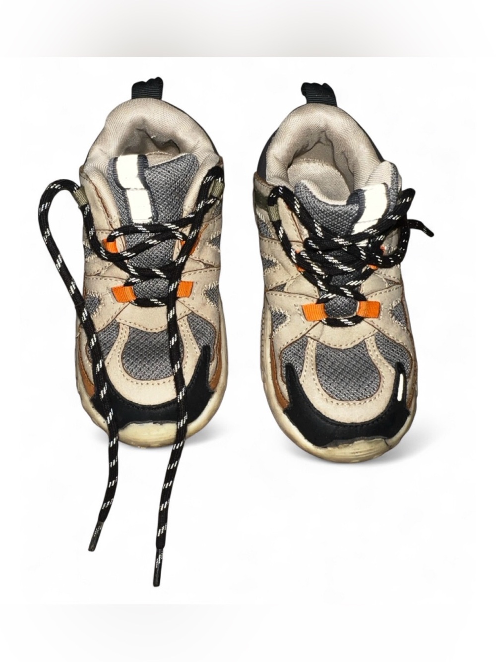 Zara Beige and Gray Athletic Sneakers